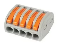 Клемма рычажковая 5 отверстий 0,08-2,5 (СМК 221-415) прозрач (RUICHI)