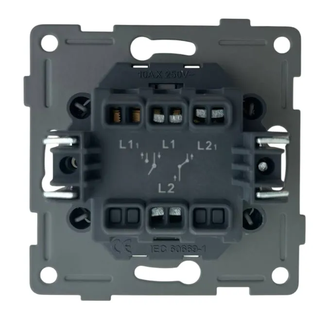 Выключатель жалюзи 2-кл. белый U1A-019 SoftTouch "Uno" AWSproducts