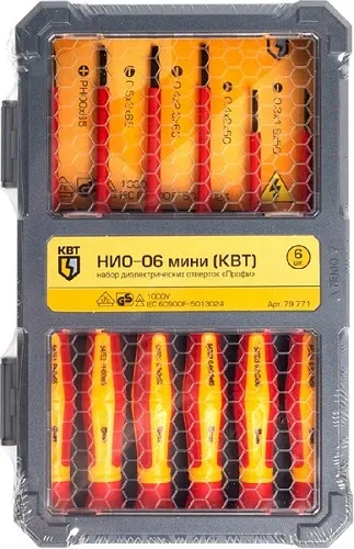 Набор диэлектр. отверток "Профи" НИО-06 мини (КВТ)
