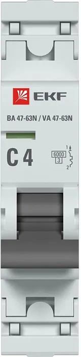 Автоматический выключатель ВА 47-63N C4/1 6кА Proxima EKF