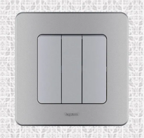 Выключатель 3-кл. Алюминий INSPIRIA LEGRAND