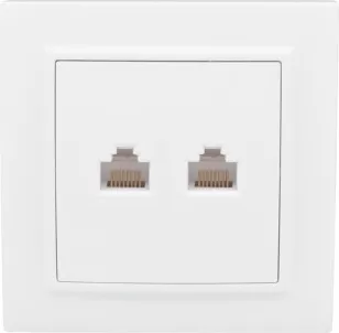 Розетка СП компьютерная 2-я RJ-45 белая Basic Минск
