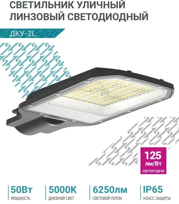 Светильник консольный линзованный ДКУ-2L 50Вт 230В 5000К 6250Лм IP65 NEOX