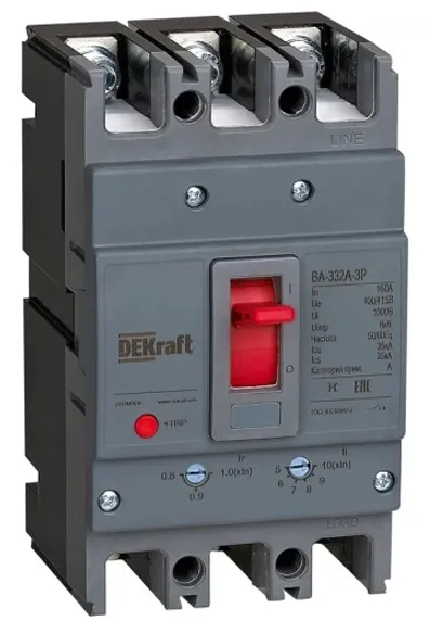 Автоматический выключатель ВА-332А 80A 35кА 3p. Dekraft