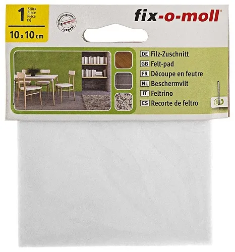 Пластина фетровая самоклеящиеся 100*100 белый (1шт.) (Стройбат), уп