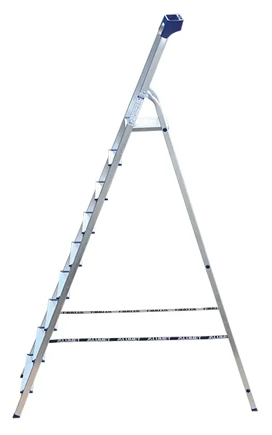 Стремянка алюминиевая 9 ступеней с пластиковым органайзером  (AM709AK011) (ALUMET)