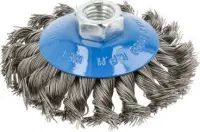 Корщетка дисковая витая стальная с резьбой d- 100 мм HOEGERT