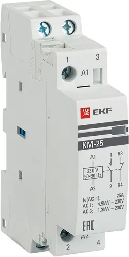 Контактор модульный КМ 25/11 (кат.230В AC, 1но+1нз, 25A PROxima) EKF