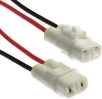 Авт. двухполюсный разъем с проводом, розетка DJ7021-2-21 (12Dc, 18AWG 300mm)