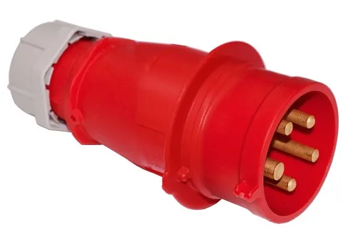 Вилка с нейтральным и заземляющим контактами (16 А, IP44) (ВП16-953)