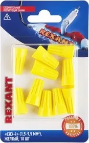 Соединительный изолирующий зажим REXANT "СИЗ-4", 1,5-9,5 мм2, желтый, 10 шт., уп