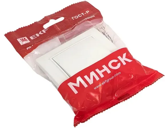 Выключатель 1-кл. с подсветкой Белый Минск EKF