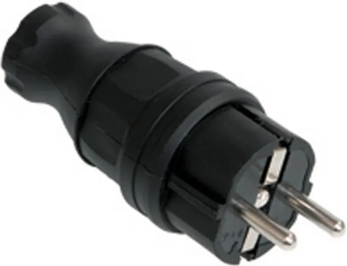 Вилка каучук прямая с/з IP44 ВБп3-1-0м ОМЕГА IEK