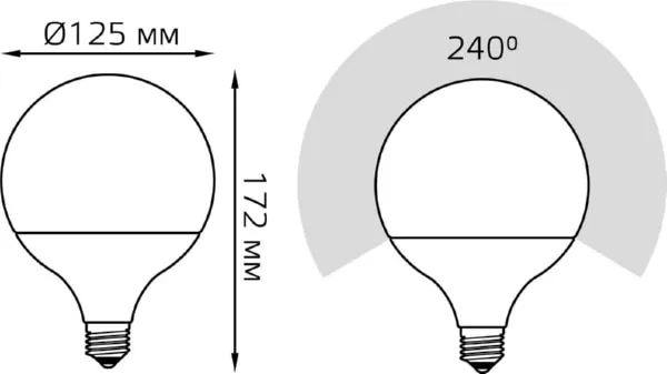 Лампа LED G125 E27 3000К 22Вт 1780Лм Gauss