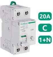 АВДТ Systeme9 C20/1N/003  30мА, тип-AC, 6kA SE