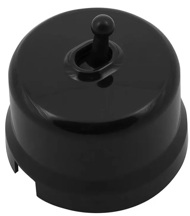 Выключатель перекрестный 1-кл. Черный (пластик Тумблерный) Bironi