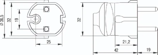 Вилка прямая б/з 6А Белая ВПп20-01-Ст IEK