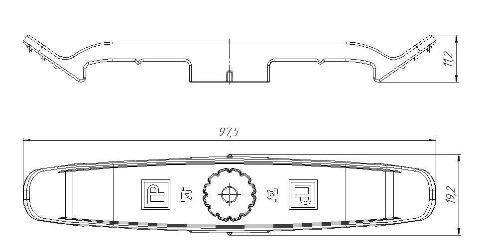 Держатель кабеля двусторонний П/М плоский 4 каб. Черный Промрукав (20)