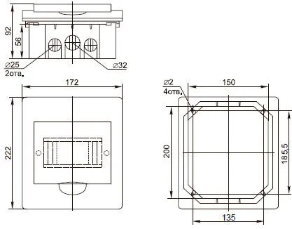 Щит встраиваемый пласт ЩРВ-П-6 IP40 IEK