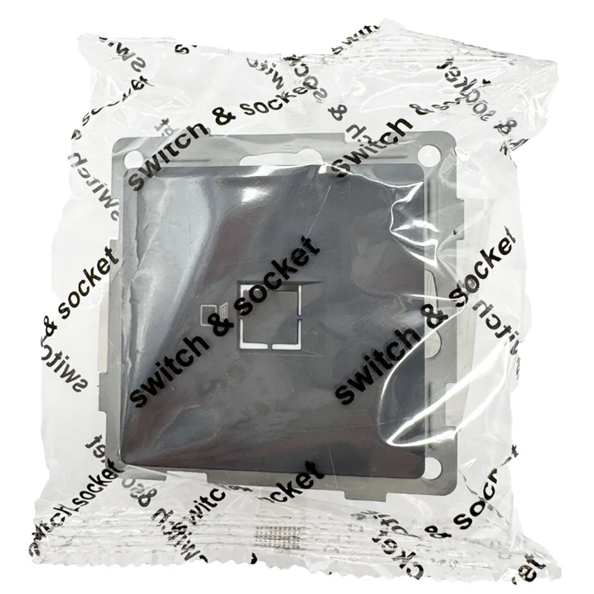 Розетка RJ45 (cat 5e) 1-я тёмн. серая U1A-016-1 Софт-тач "Уно" AWSproducts