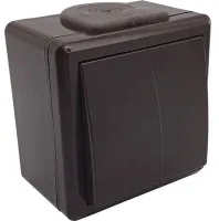 Выключатель ОУ 2-кл. IP55 шоколад ПРАЛЕСКА АКВА Bylectrica