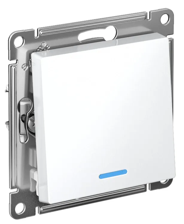 Выключатель проходной 1-кл. с подсветкой Белый (б.к.) AtlasDesign SE