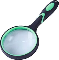 Лупа ручная увеличительная прорезиненная GLASS №99150  D50мм 12-240