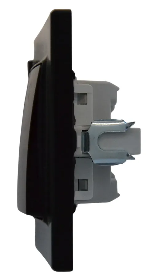 Выключатель проходной 2-кл. с подсветкой чёрный SD-P1008B "Standard" AWSproducts