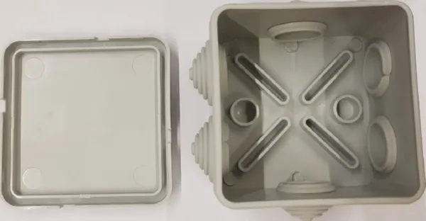 Коробка распред. о/п 70х70х40 IP44 СЕРАЯ 6 сальников JBS070 Ecoplast (200)