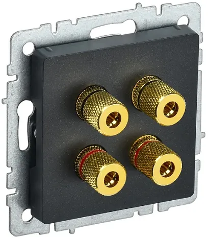 Аудиорозетка 4-я черный BRITE IEK