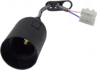 Патрон Е27 пластик подвесной с клемником черный