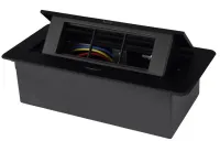 Выдвижной гор. модуль в столешницу для 3 розеток Черный RocketSocket