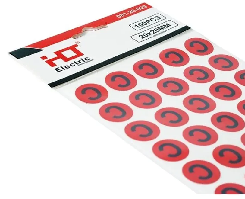 Знак безопасности символ "C" d=20мм красный (уп./100 шт) HLT, уп