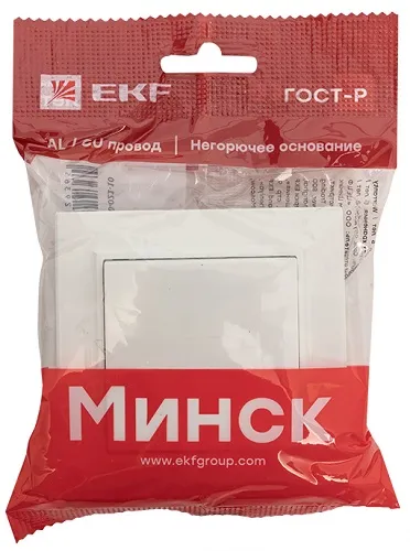 Выключатель 1-кл. Белый Минск EKF
