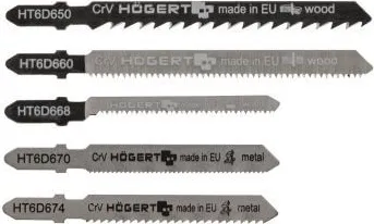 Набор полотен для электролобзика по металлу, дереву, 5 шт. HOEGERT, ком