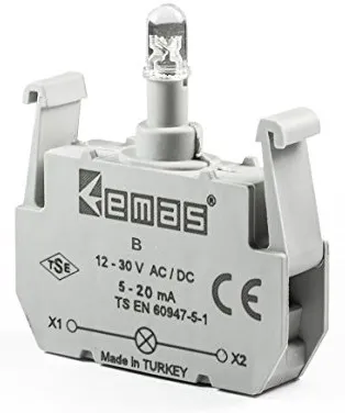 Светодиод B6 крас 12-30В AC/DC IP40 Emas