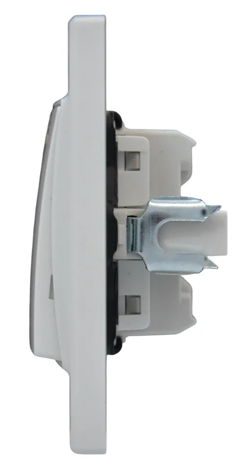 Выключатель проходной 2-кл. с подсветкой белый SD-P1008W "Standard" AWSproducts