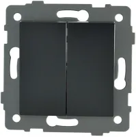 Выключатель 2-кл. чёрный A-009B "Аура" AWSproducts