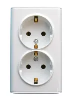 Розетка ОУ 2-я с/з белая SD-S006W "Standard" AWSproducts