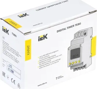 Таймер ТЭ80 цифровой 16А 230В на DIN-рейку KARAT IEK