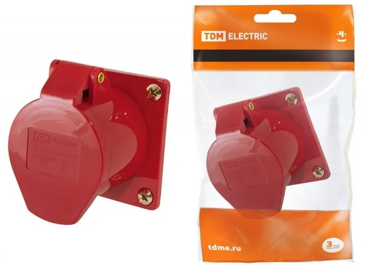 Розетка встраиваемая 32А 5п (3P+N+PE) 425 IP44, 380В TDM
