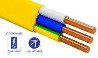 Кабель ВВГ-пнг(A)-LS 3*  6 (ГОСТ) (плоский) ЖЕЛТЫЙ