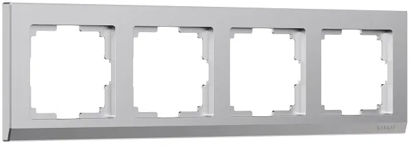 Рамка 4-я Серебряный матовый Stark WERKEL