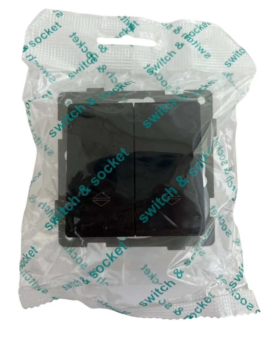 Выключатель жалюзи 2-кл. чёрный U2B-019 SoftTouch "Uno" AWSproducts