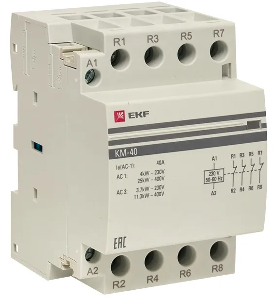 Контактор модульный КМ 40/04 (кат.230В AC, 4нз, 40A PROxima) EKF