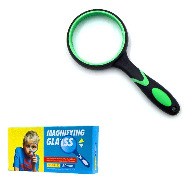 Лупа ручная увеличительная прорезиненная GLASS №99150  D50мм 12-240