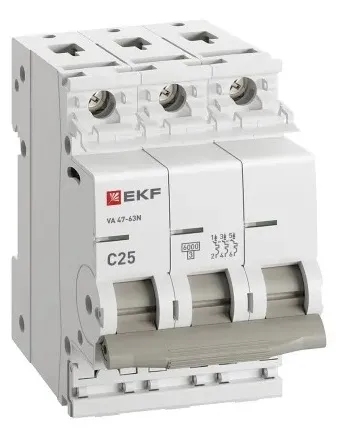 Автоматический выключатель ВА 47-63N C25/3 6кА Proxima EKF