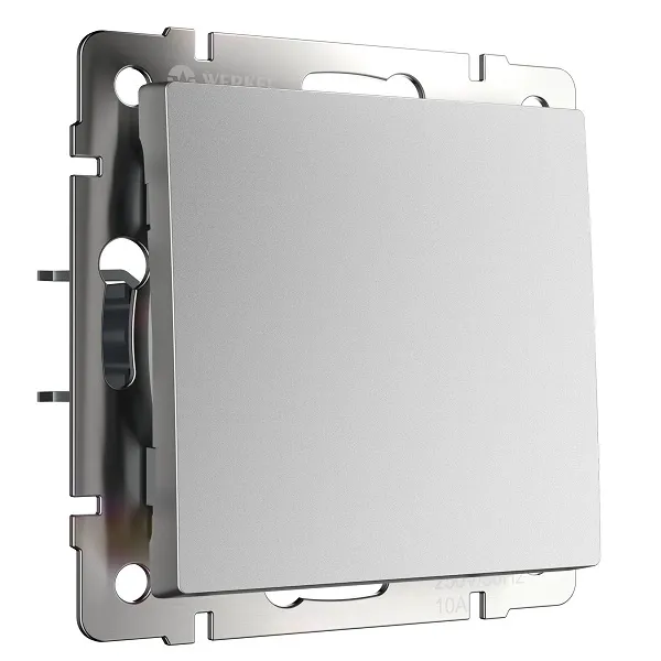 Выключатель проходной 1-кл. Серебряный матовый WERKEL