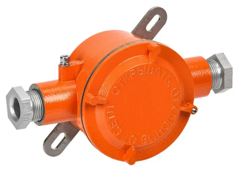 Коробка распред. о/п взрывозащищенная 160х105х72 IP67 ОРАНЖЕВАЯ с 2 вводами ВРК-21-24-1-d IEK