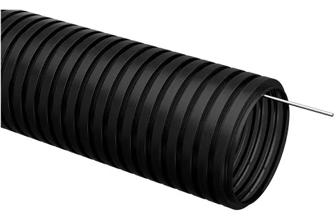 Труба гофр. ПНД 16 мм ЧЕРНАЯ с зондом IEK (25м)